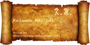 Kelemen Máté névjegykártya