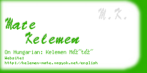 mate kelemen business card